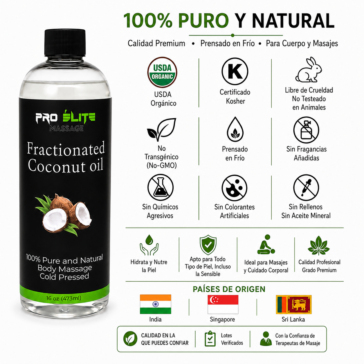 Fractionated Coconut Oil (MCT) - 16oz