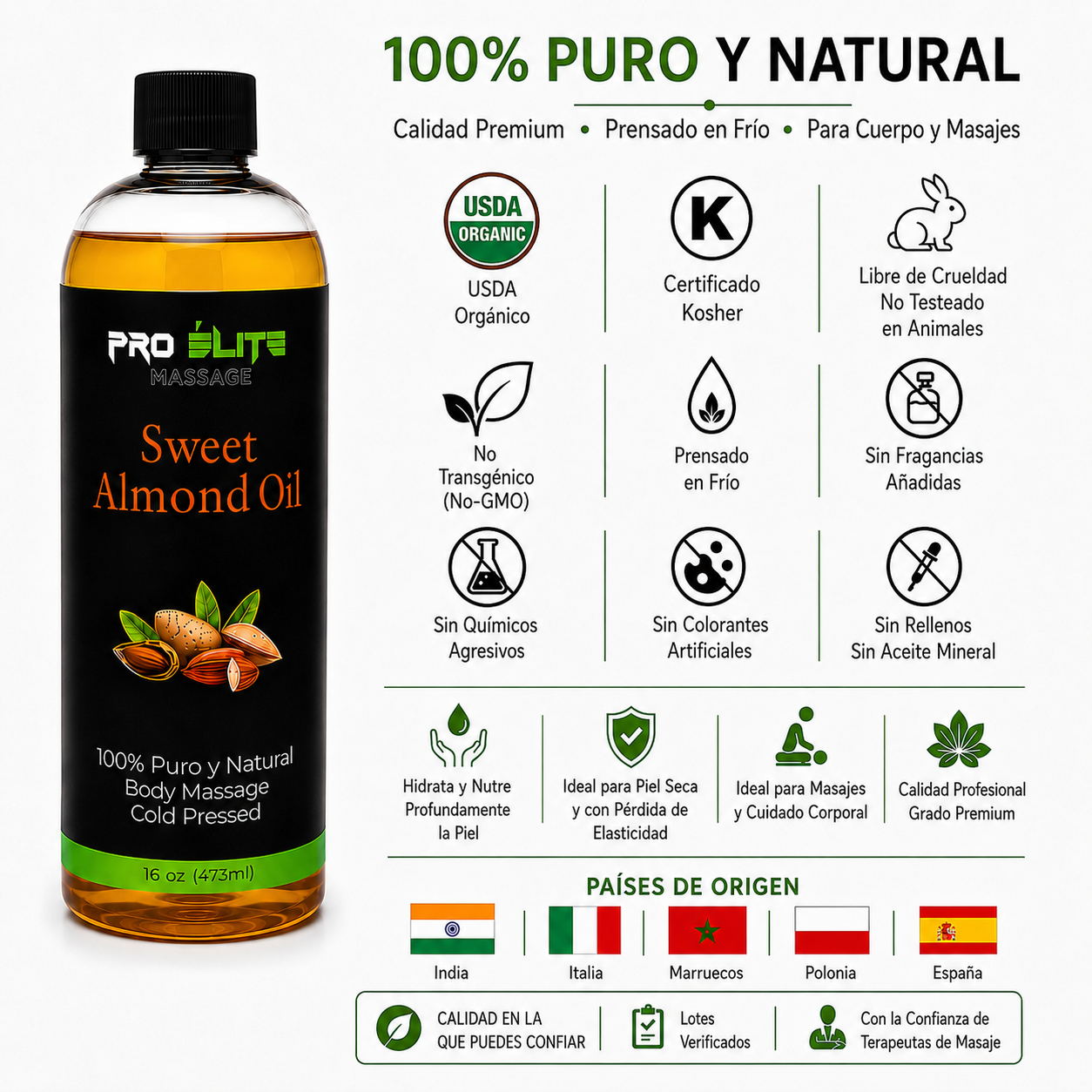 Virgin Sweet Almond Oil- 16oz